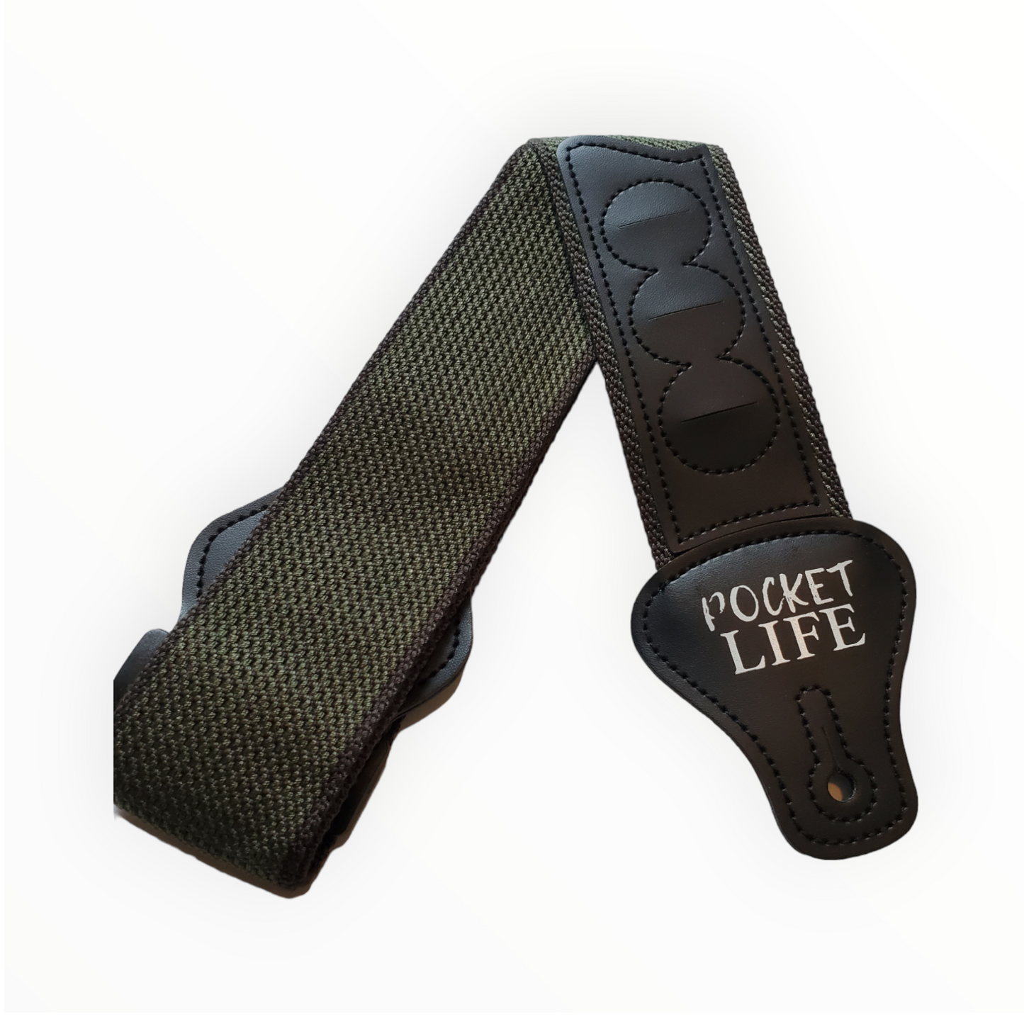 Pocket Life Guitar Strap Green w/ Black trim