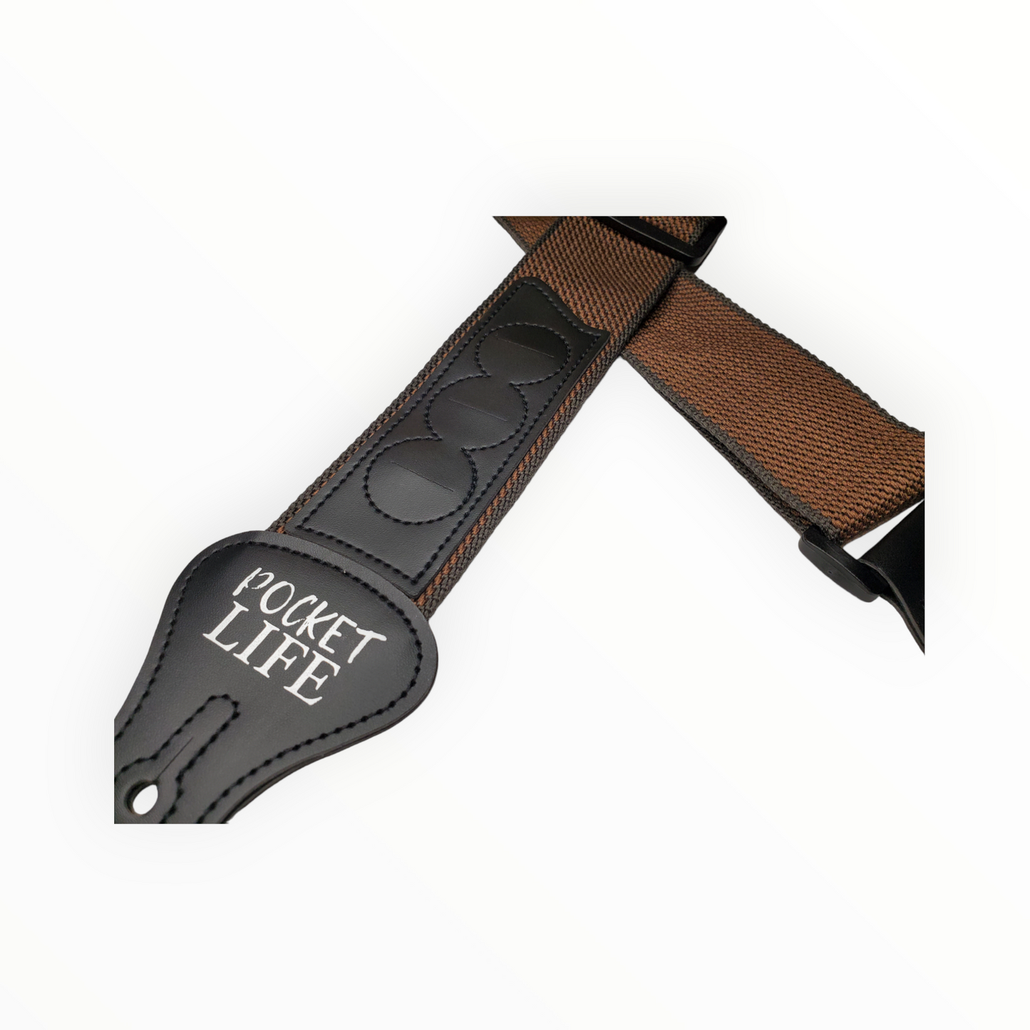 Pocket Life Guitar Strap Brown w/ Black trim