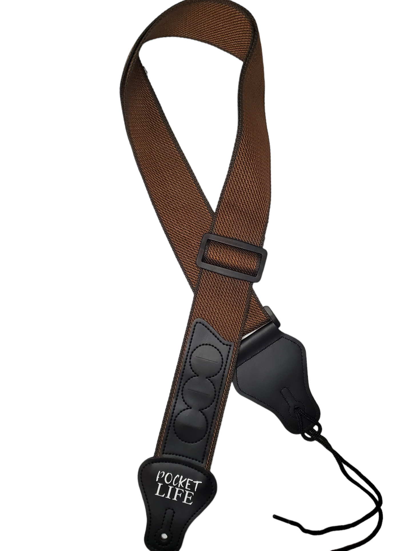 Pocket Life Guitar Strap Brown w/ Black trim